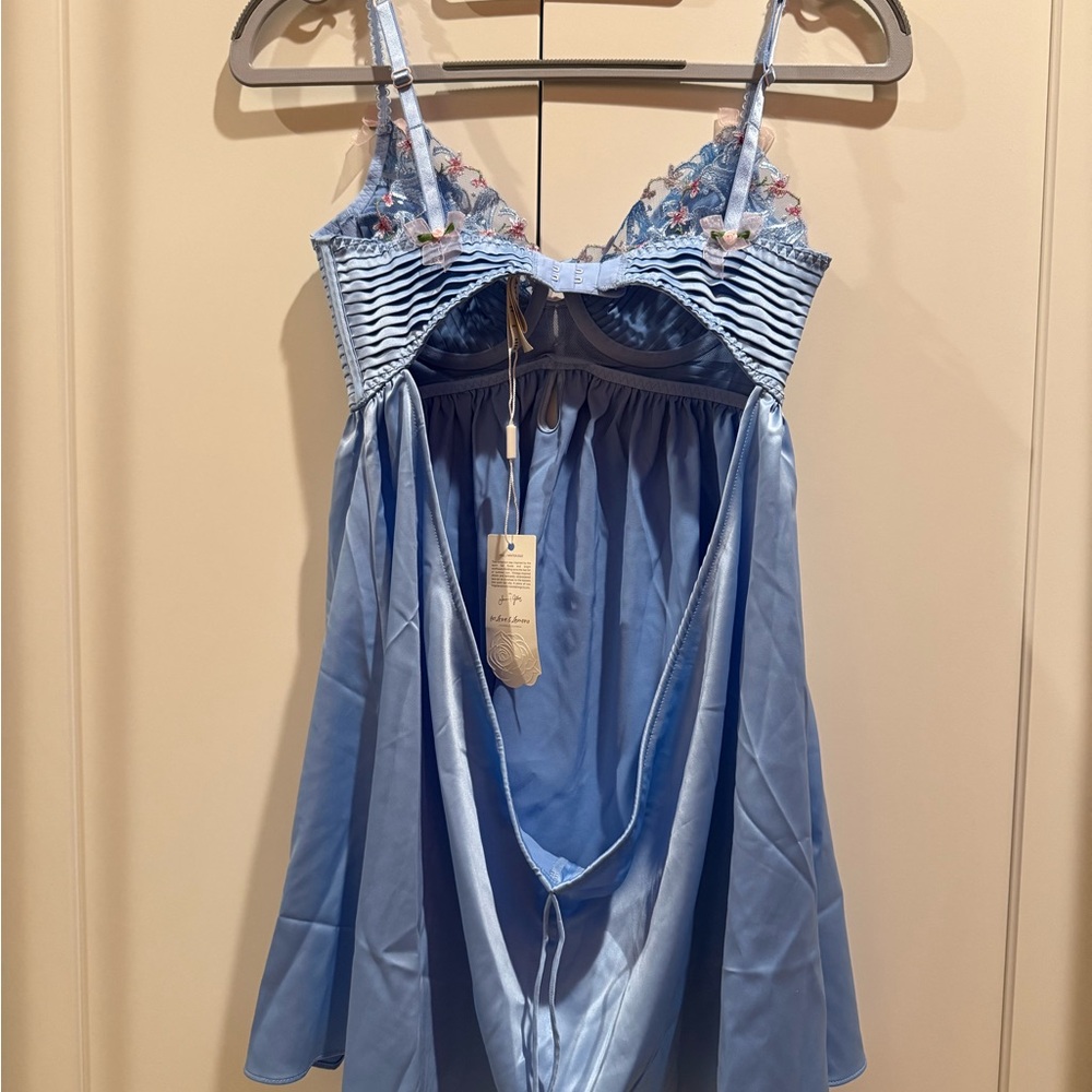 For Love And Lemons Sky Blue Mini Dress - Picture 4 of 5
